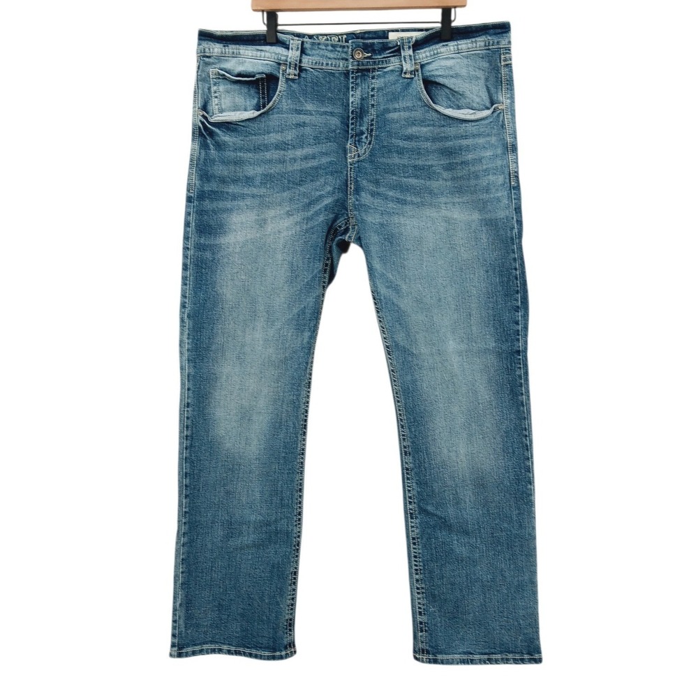 AXEL Slim Boot Jeans Mens 40x32 (Tag 38x32) Blue Stretch Flap Pocket Western